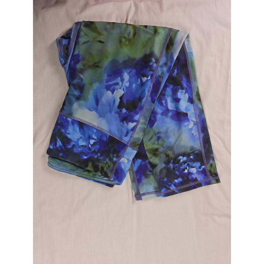 Athleta Leggings Womens Small Blue Floral Bootcut Ankle Yoga Stretch Athletic